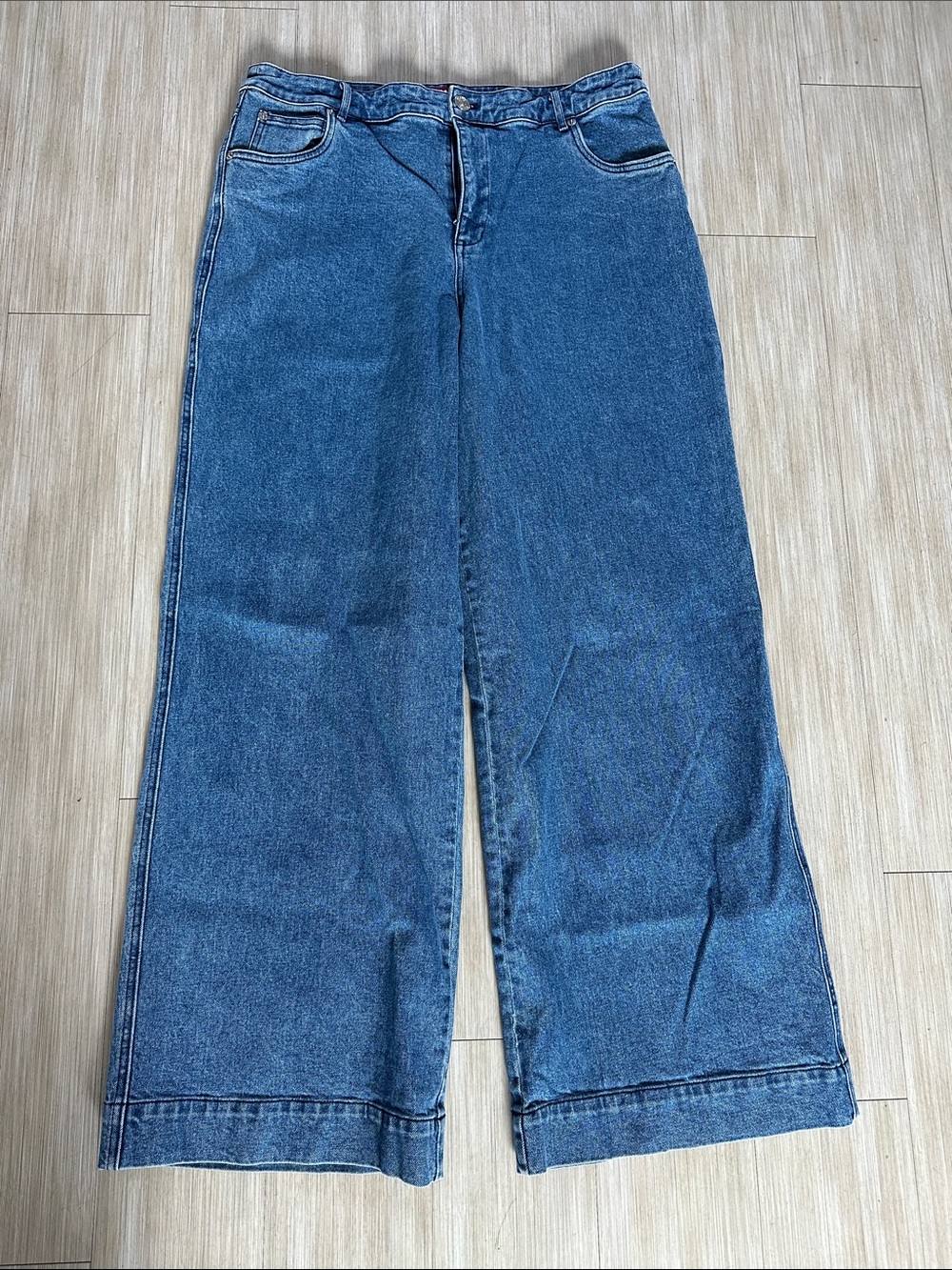 Staud heavy denim wide leg jean